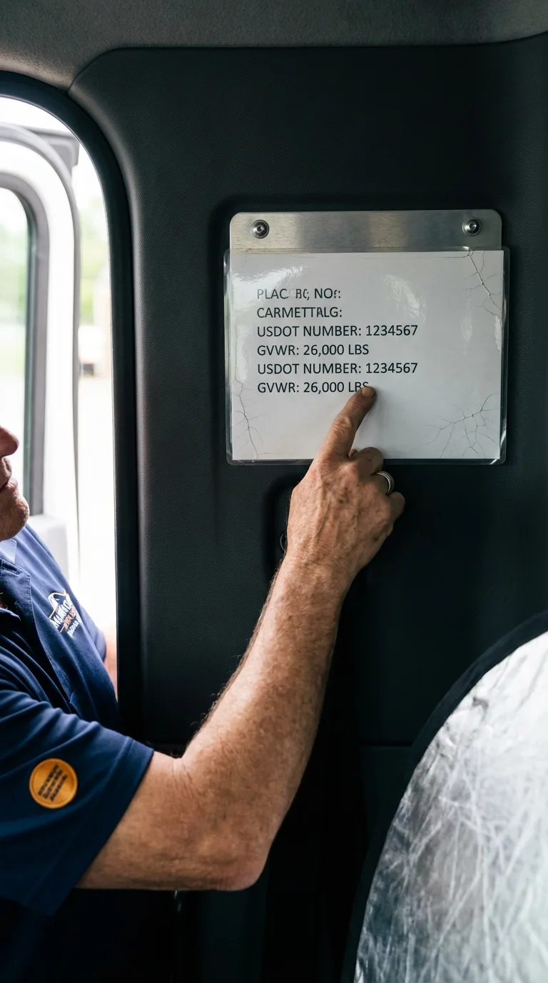 USDOT licensing placard verification in Fayetteville